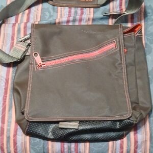 Elegant Brown and Red Men's Messenger Bag